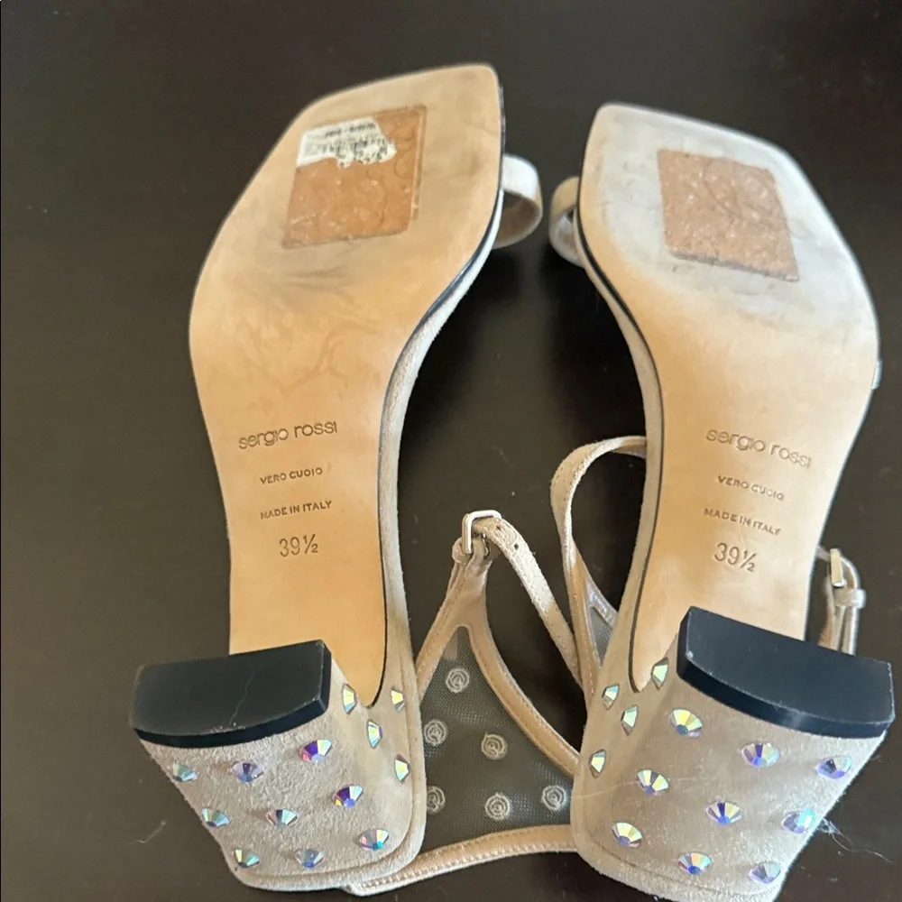 Sergio Rossi Tan Strappy Heels - Picture 4 of 5